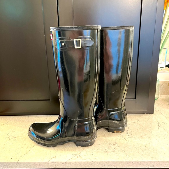 Hunter Rainboots original gloss Black size 9. EUC. Tall. - Picture 2 of 6